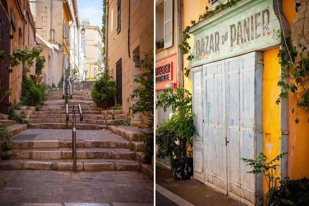 Rare Appart 2 Chambres En Duplex Design Au Panier Marsiglia Esterno foto